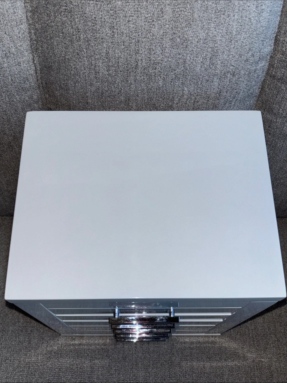 West Elm Mid-Century White Lacquer Jewelry Box Tower - 13.5”H
